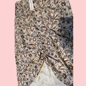 Kathleen Post The Drop Scrunched Midi Skirt Western Print Size Medium